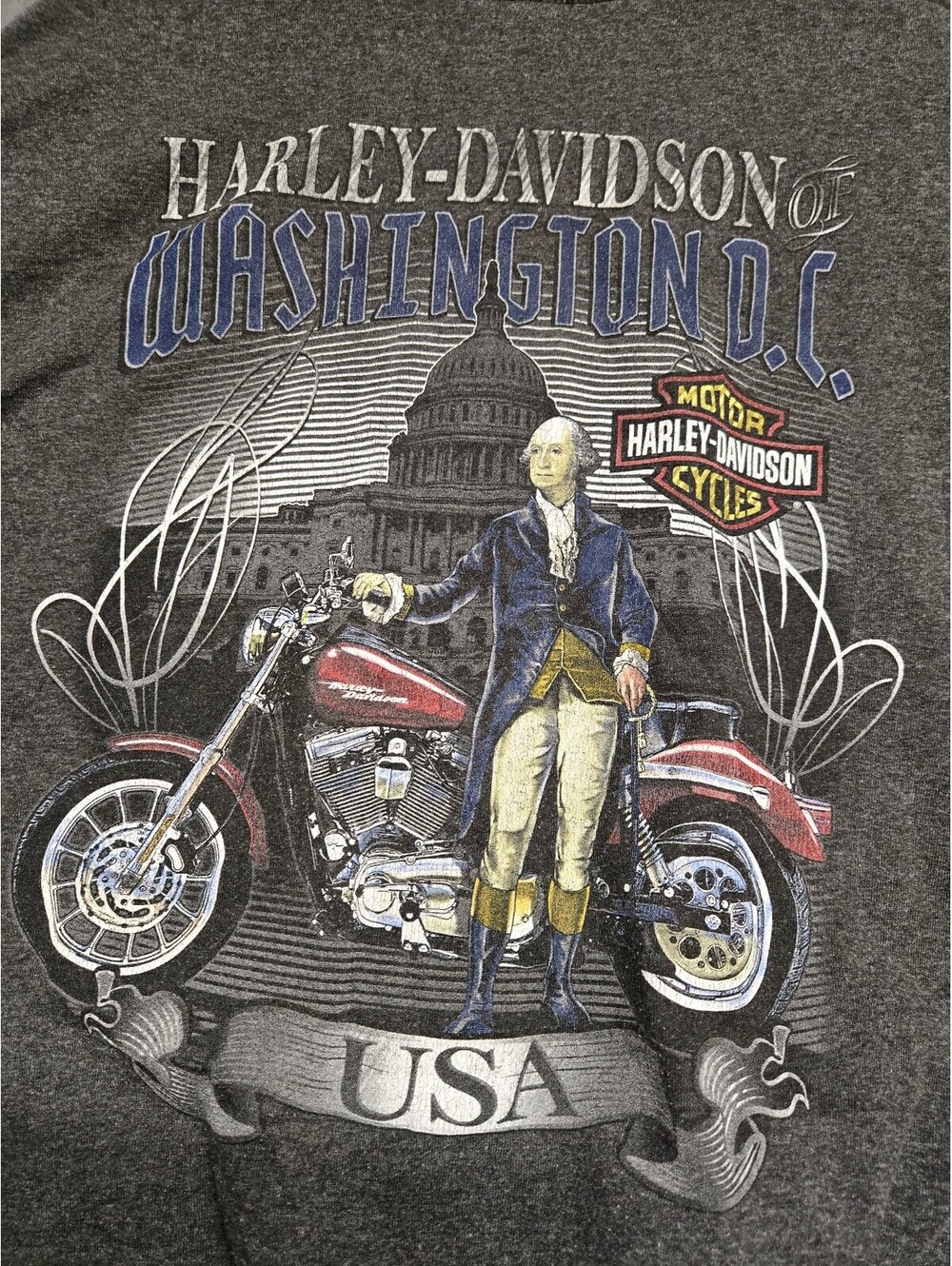 Harley Davidson National Harbor Washington DC Graphic T Shirt Gray XL - Picture 6 of 8